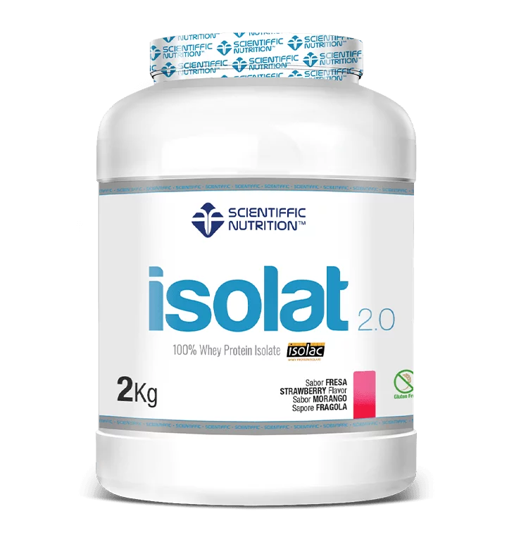 Isolat 2.0. 2 kilos. Fresa. Sin Lactosa. Sin Gluten
