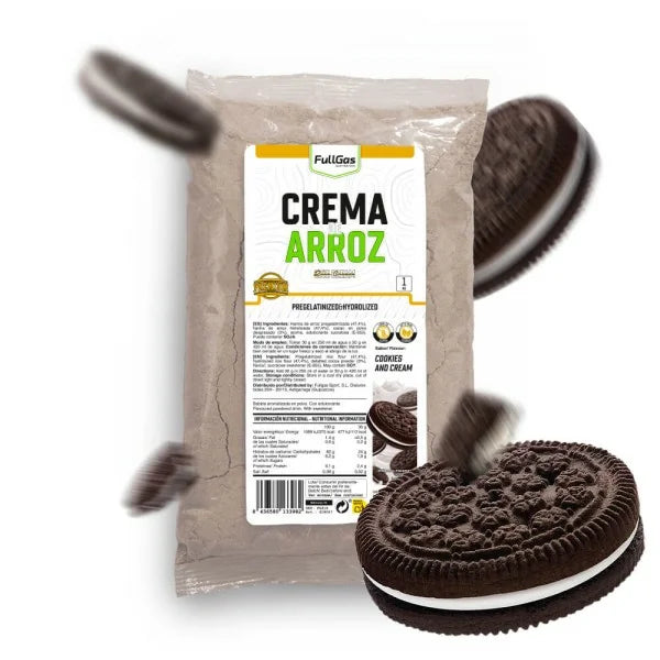 Crema de Arroz. 1 Kilo. Cookies & Cream. Vegano. Sin Gluten