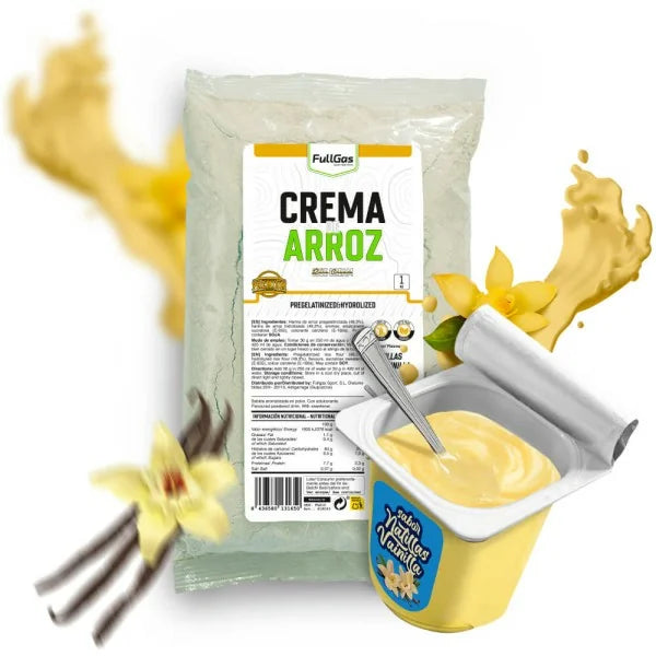 Crema de Arroz. 1 kilo. Natillas de Vainilla. Vegano. Sin Gluten