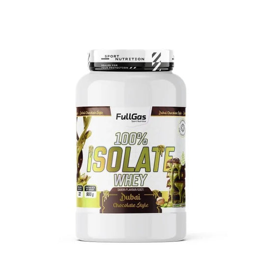 100% Isolate Whey. 900gr. Dubai Chocolate Style. Sin Gluten