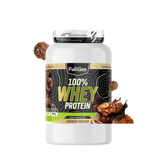 100% Whey Protein. 900gr. Bombón Rocher. Sin Gluten