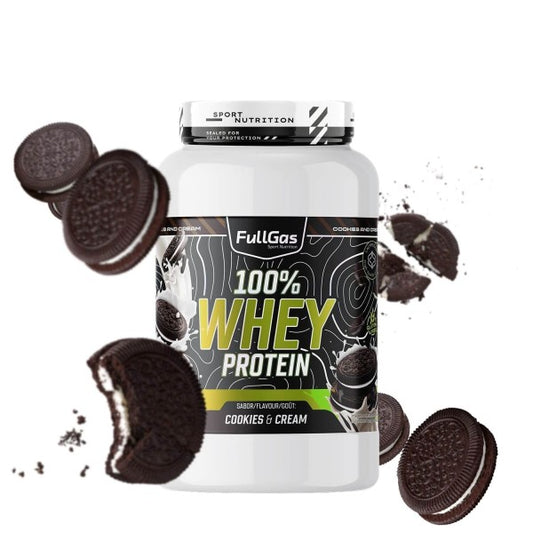 100% Whey Protein. 900gr. Cookies & Cream. Sin Gluten