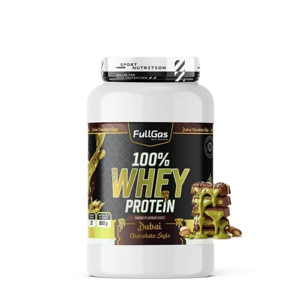 100% Whey Protein. 900gr. Chocolate Dubai. Sin Gluten