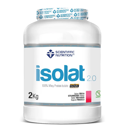 Isolat 2.0. 2 kilos. Fresa. Sin Lactosa. Sin Gluten