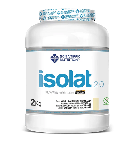 Isolat 2.0. 2kilos. Vainilla -Nueces de Macadamia. Sin Lactosa. Sin Gluten