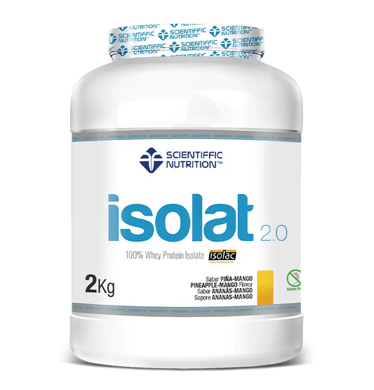 Isolat 2.0. 2 kilos. Piña-Mango.  Sin Lactosa. Sin Gluten