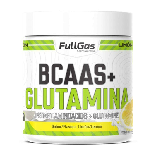 Bcaa + Glutamina. 500gr. Limón. Sin Gluten. Sin Lactosa