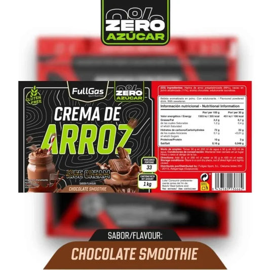 Crema de Arroz. 1 Kilo. Chocolate Smoothie. Sin Gluten. Sin Lactosa