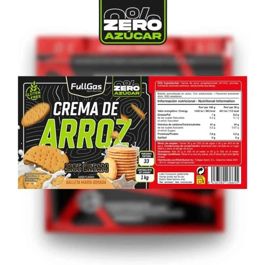 Crema de Arroz. 1 kilo. Galleta María Dorada. Sin Gluten. Sin Lactosa