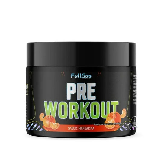 Pre Workout. 170gr. Mandarina,  Sin Gluten. Sin Lactosa