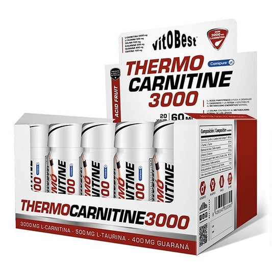 Thermo Carnitine 3000. Botellas de 60ml. Fruta Ácida. Sin Gluten
