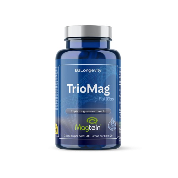 TrioMag. Triple Magnesio Fórmula. 90caps.  Sin Gluten