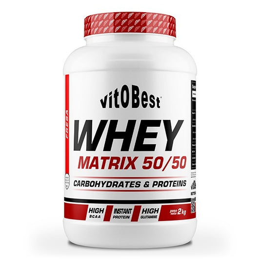 Whey Matrix 50/50. 2 Kilos. Fresa. Sin Gluten